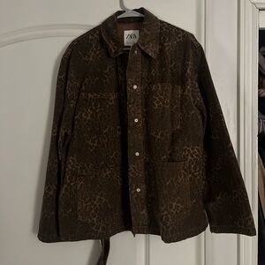 Zara Brown Leopard Print Jacket